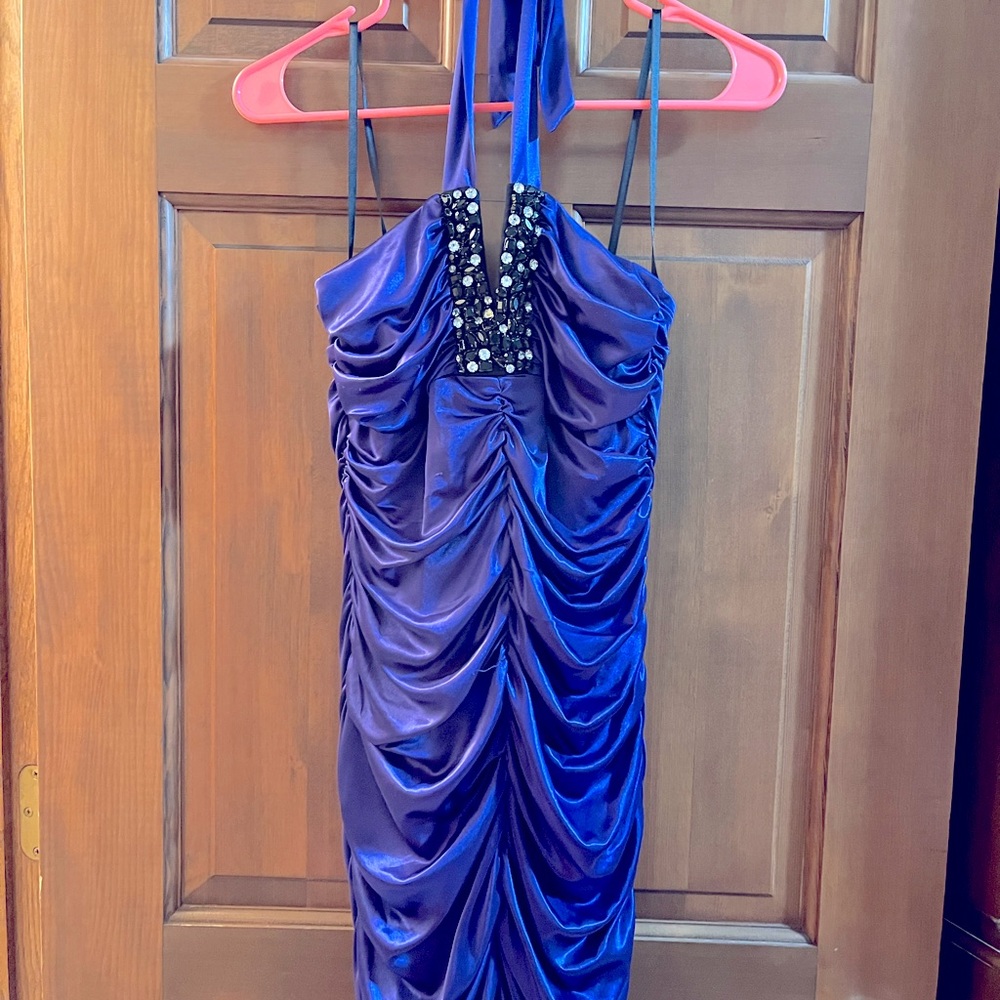 City Studio Purple Halter Dress